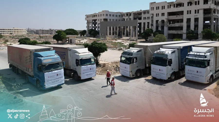 دولة قطر تساند نازحي السويداء بشحنات غذائية عاجلة